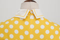 Womens Embroidery Collar Polka Dots 1950s Tea Party Vintage Cocktail Dress Yellow