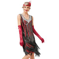 Womens Flapper Dress Sequined Fringe 1920s Gatsby Party Cocktail Dresses Red