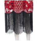 Womens Flapper Dresses 1920s Sequins Art Deco Gatsby Cocktail Dress with Sleeve Red