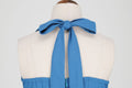 Womens Hepburn Style 1950s Vintage Style Backless Halter Neck Dress Blue