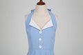 Womens Hepburn Style 1950s Vintage Style Backless Halter Neck Dress Light Blue