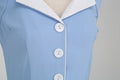 Womens Hepburn Style 1950s Vintage Style Backless Halter Neck Dress Light Blue