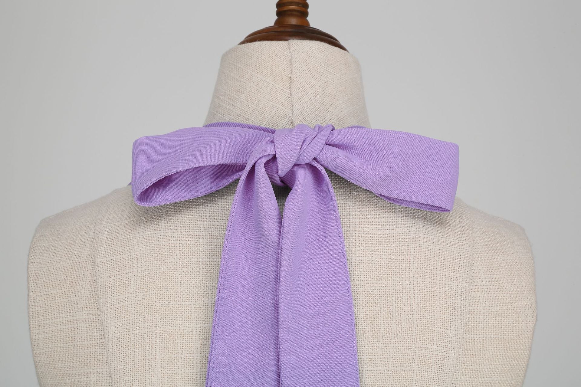 Womens Hepburn Style 1950s Vintage Style Backless Halter Neck Dress Light Purple