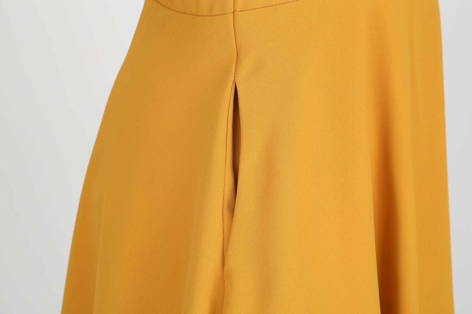 Womens Hepburn Style 1950s Vintage Style Backless Halter Neck Dress Yellow