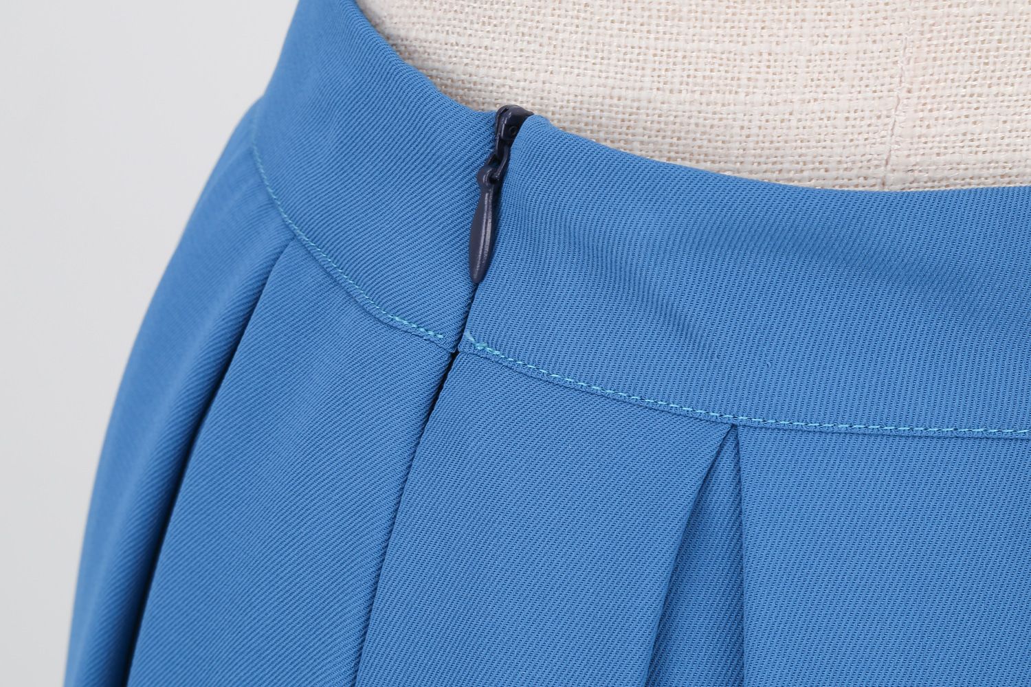 Womens Pleated 1950s Vintage Skirt Floral Print A-line Midi Skirts Blue