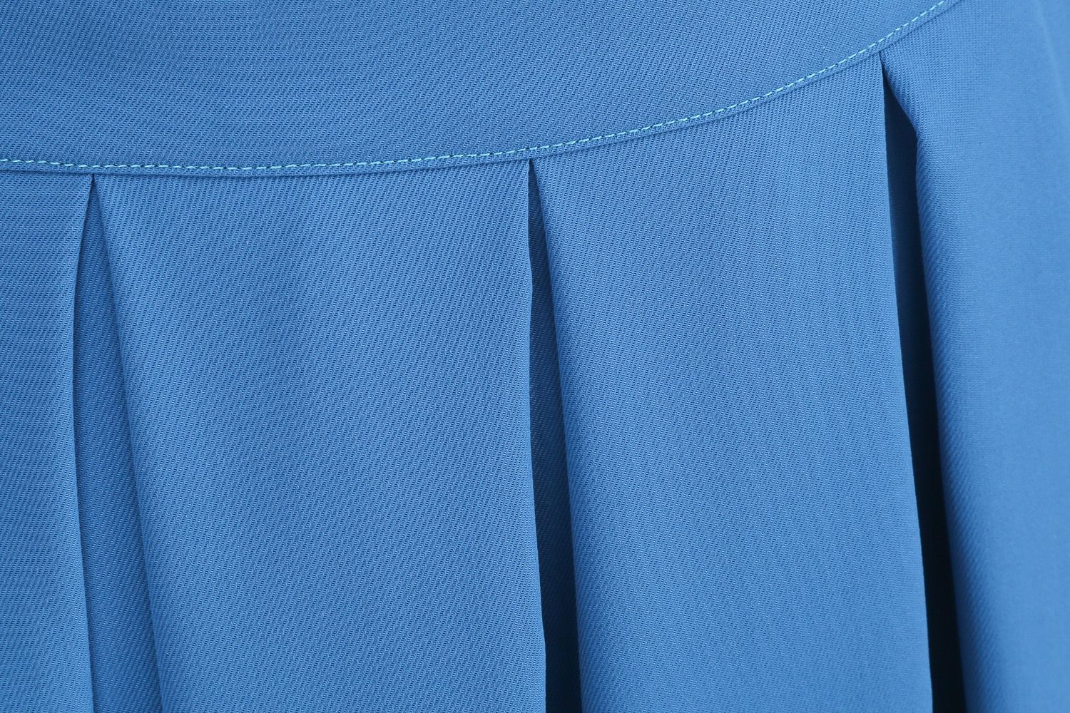 Womens Pleated 1950s Vintage Skirt Floral Print A-line Midi Skirts Blue