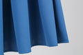 Womens Pleated 1950s Vintage Skirt Floral Print A-line Midi Skirts Blue