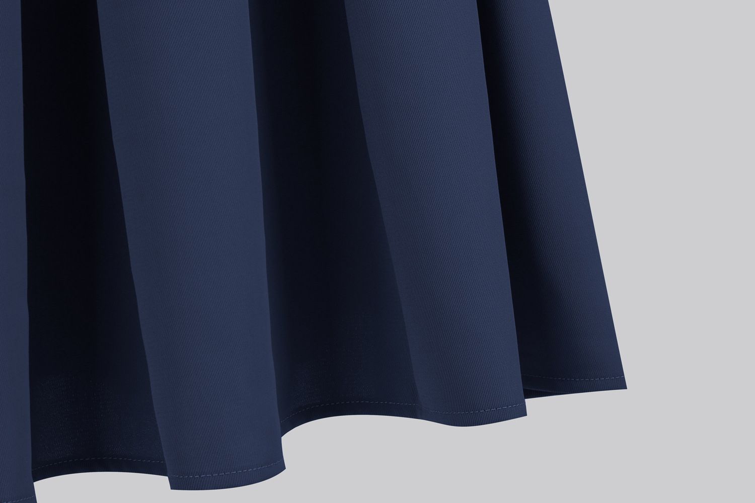 Womens Pleated 1950s Vintage Skirt Floral Print A-line Midi Skirts Navy