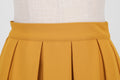 Womens Pleated 1950s Vintage Skirt Floral Print A-line Midi Skirts Yellow