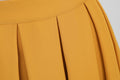 Womens Pleated 1950s Vintage Skirt Floral Print A-line Midi Skirts Yellow