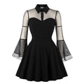 Womens Plus Size Lace Witchy Gothic 40s 50s Retro Vintage Dress Black