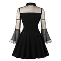 Womens Plus Size Lace Witchy Gothic 40s 50s Retro Vintage Dress Black
