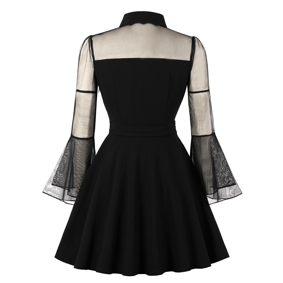 Womens Plus Size Lace Witchy Gothic 40s 50s Retro Vintage Dress Black