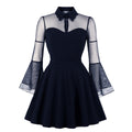 Womens Plus Size Lace Witchy Gothic 40s 50s Retro Vintage Dress Navy