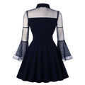 Womens Plus Size Lace Witchy Gothic 40s 50s Retro Vintage Dress Navy
