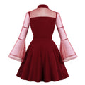 Womens Plus Size Lace Witchy Gothic 40s 50s Retro Vintage Dress Red