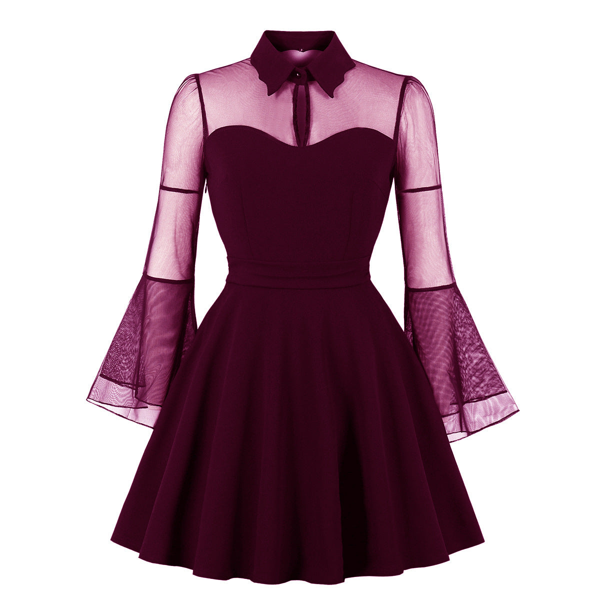 Womens Plus Size Lace Witchy Gothic 40s 50s Retro Vintage Dress Wine