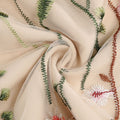 Womens Retro 50s Vintage Floral Tulle Embroidery A-Line Pleated Skirts Beige