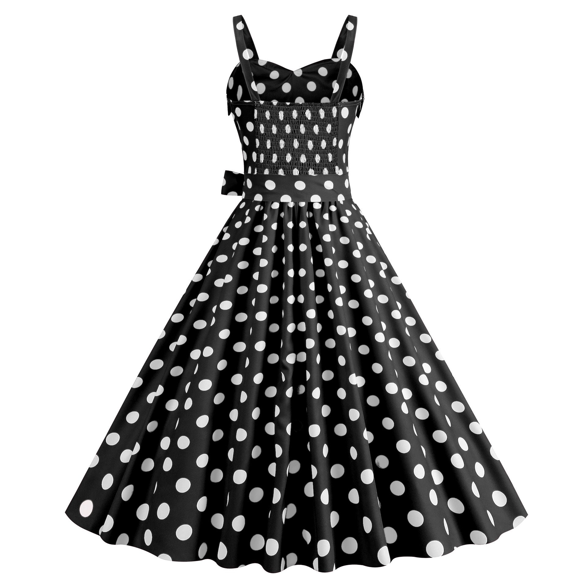 Womens Retro Rockabilly Dress Floral Audrey Hepburn 50s 60s Party Gown Black