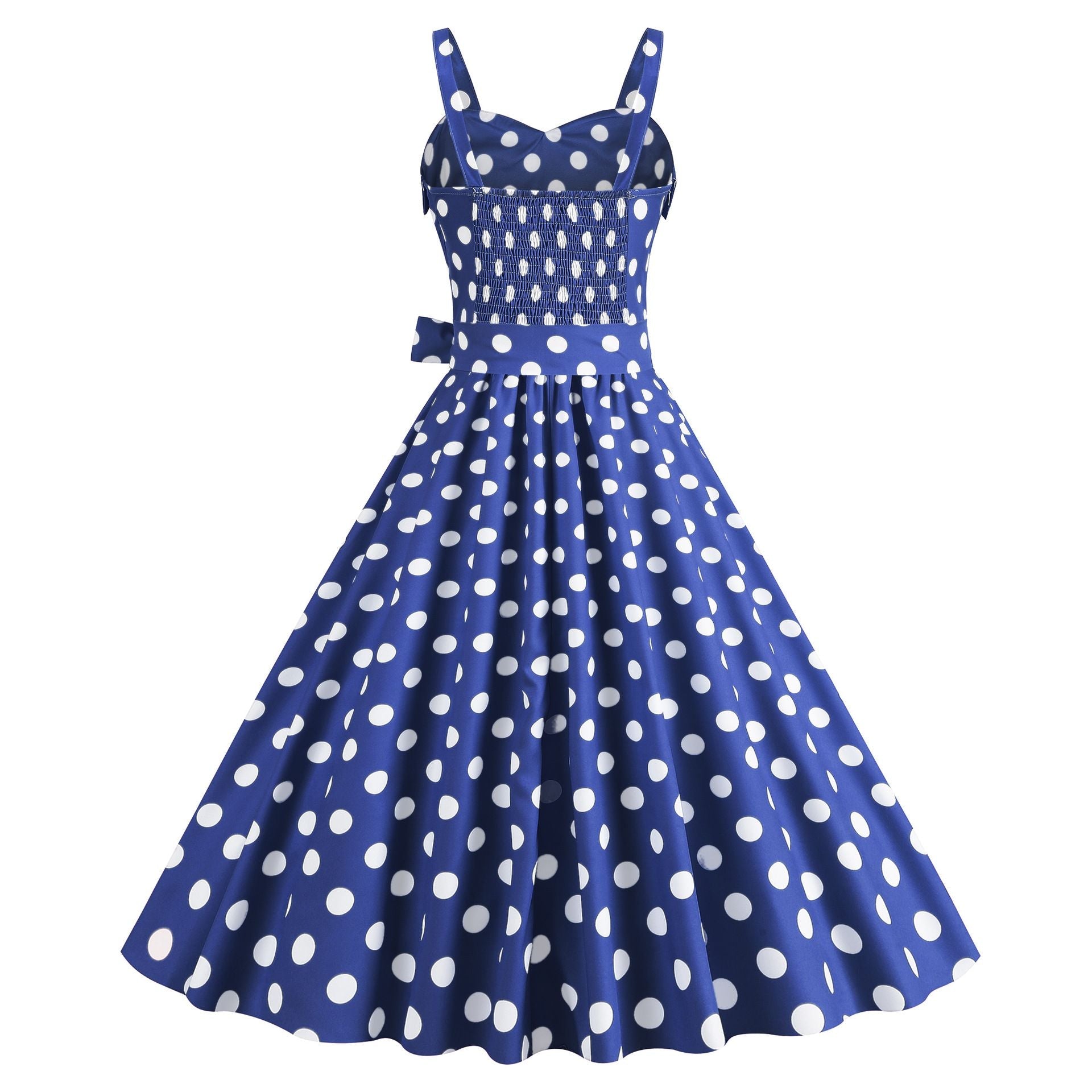 Womens Retro Rockabilly Dress Floral Audrey Hepburn 50s 60s Party Gown Blue