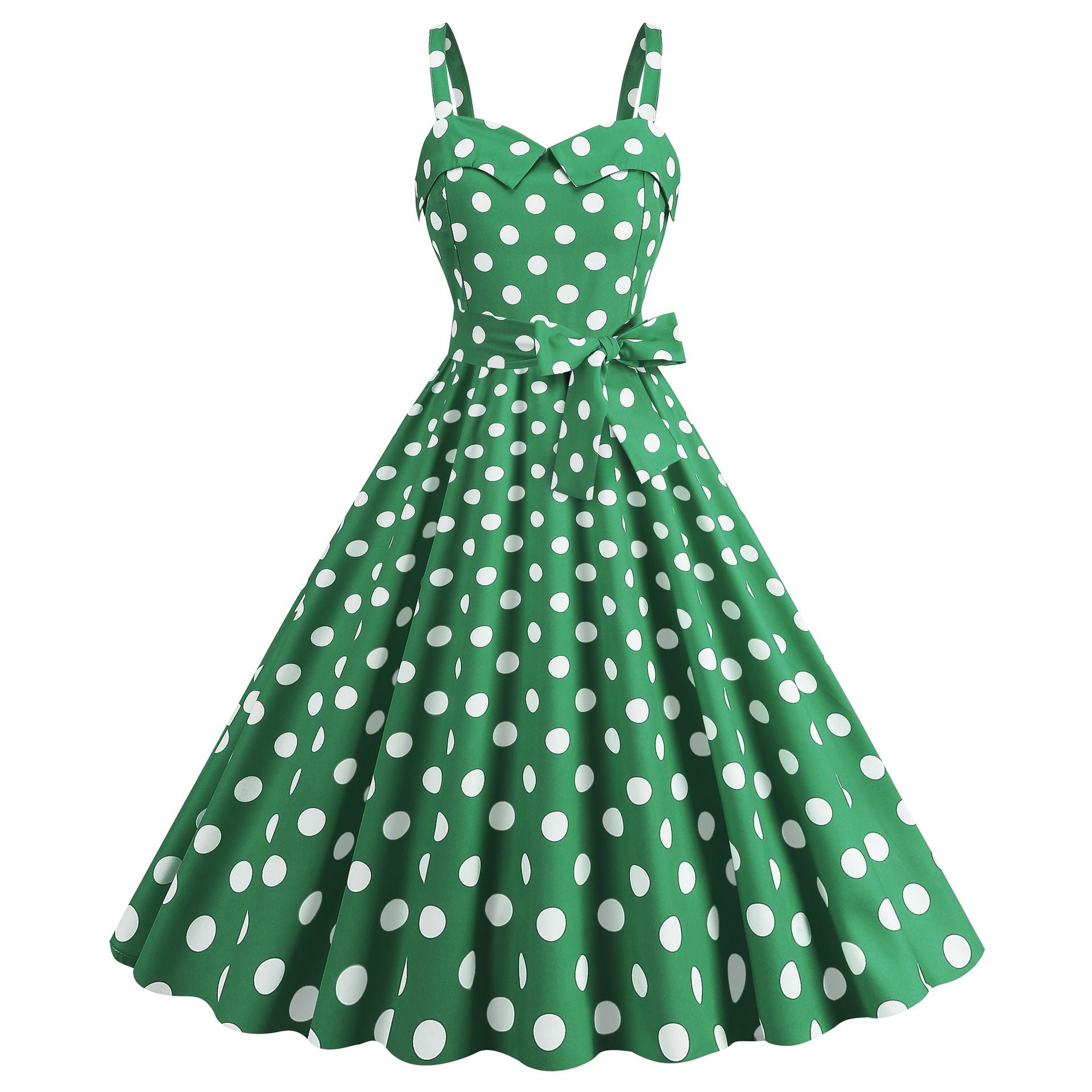 Womens Retro Rockabilly Dress Floral Audrey Hepburn 50s 60s Party Gown Green