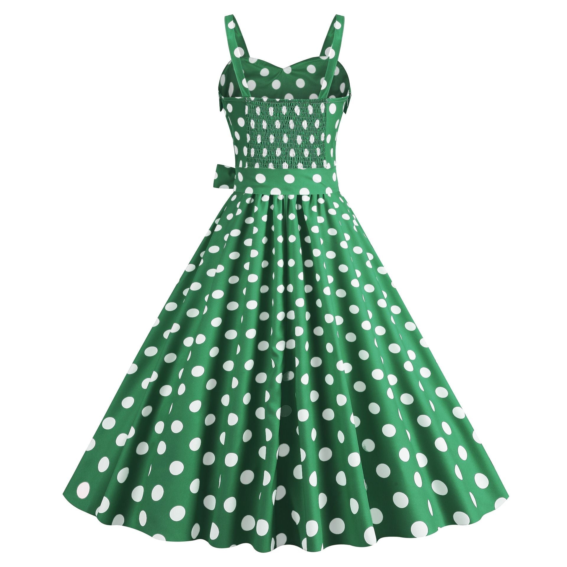 Womens Retro Rockabilly Dress Floral Audrey Hepburn 50s 60s Party Gown Green