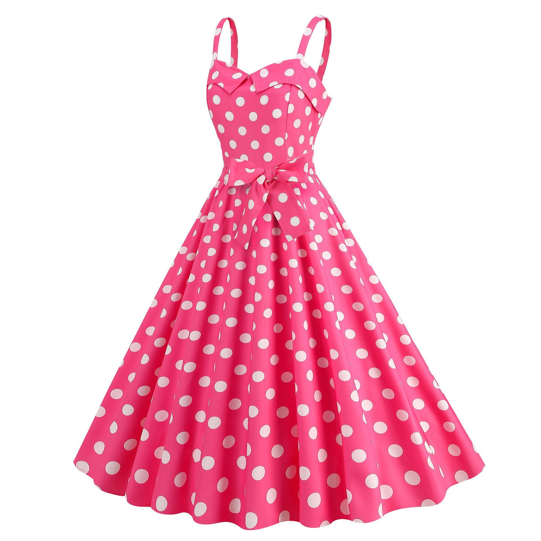 Womens Retro Rockabilly Dress Floral Audrey Hepburn 50s 60s Party Gown Pink