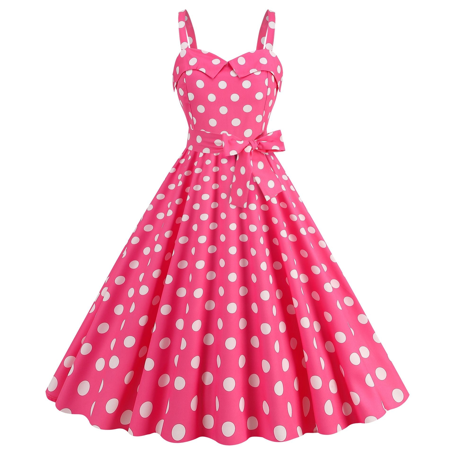 Womens Retro Rockabilly Dress Floral Audrey Hepburn 50s 60s Party Gown Pink
