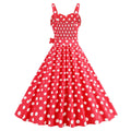 Womens Retro Rockabilly Dress Floral Audrey Hepburn 50s 60s Party Gown Red