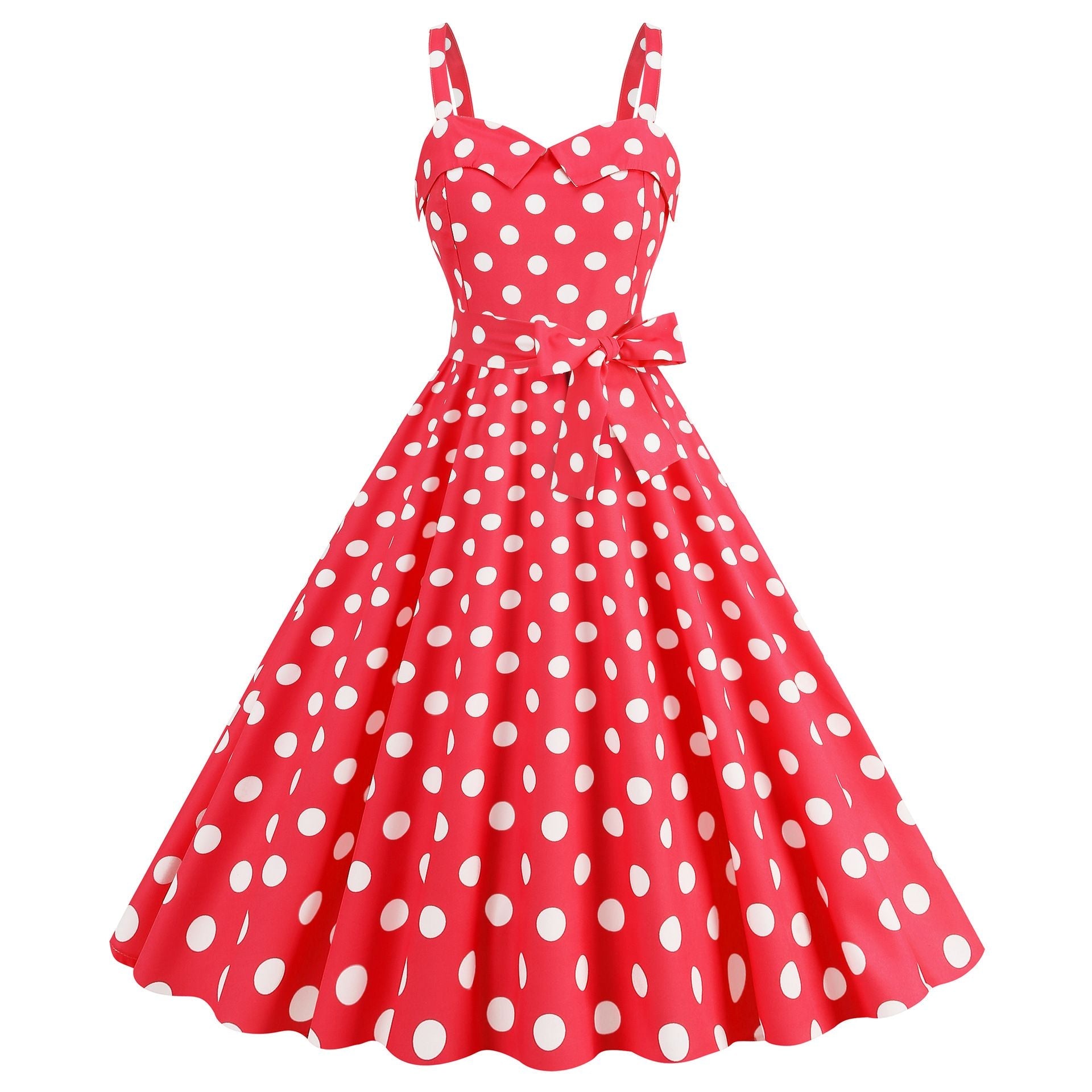 Womens Retro Rockabilly Dress Floral Audrey Hepburn 50s 60s Party Gown Red