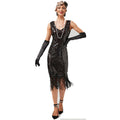 Womens Sequin Dress Simple 1920s Flapper Cocktail Party Dresses Black