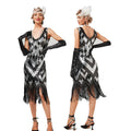 Womens Sequin Dress Simple 1920s Flapper Cocktail Party Dresses Silver