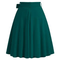 Womens Skirt Summer High Waisted Midi A Line Skirts with Bow Green