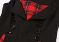 Womens Sleeveless Rockabilly Polka Dot Cocktail Party Vintage Dress Black Plaid