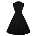 Womens Sleeveless Rockabilly Polka Dot Cocktail Party Vintage Dress Black Plaid