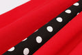 Womens Sleeveless Rockabilly Polka Dot Cocktail Party Vintage Dress Red