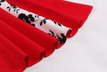 Womens Sleeveless Rockabilly Vintage Flower Cocktail Party Dress Red