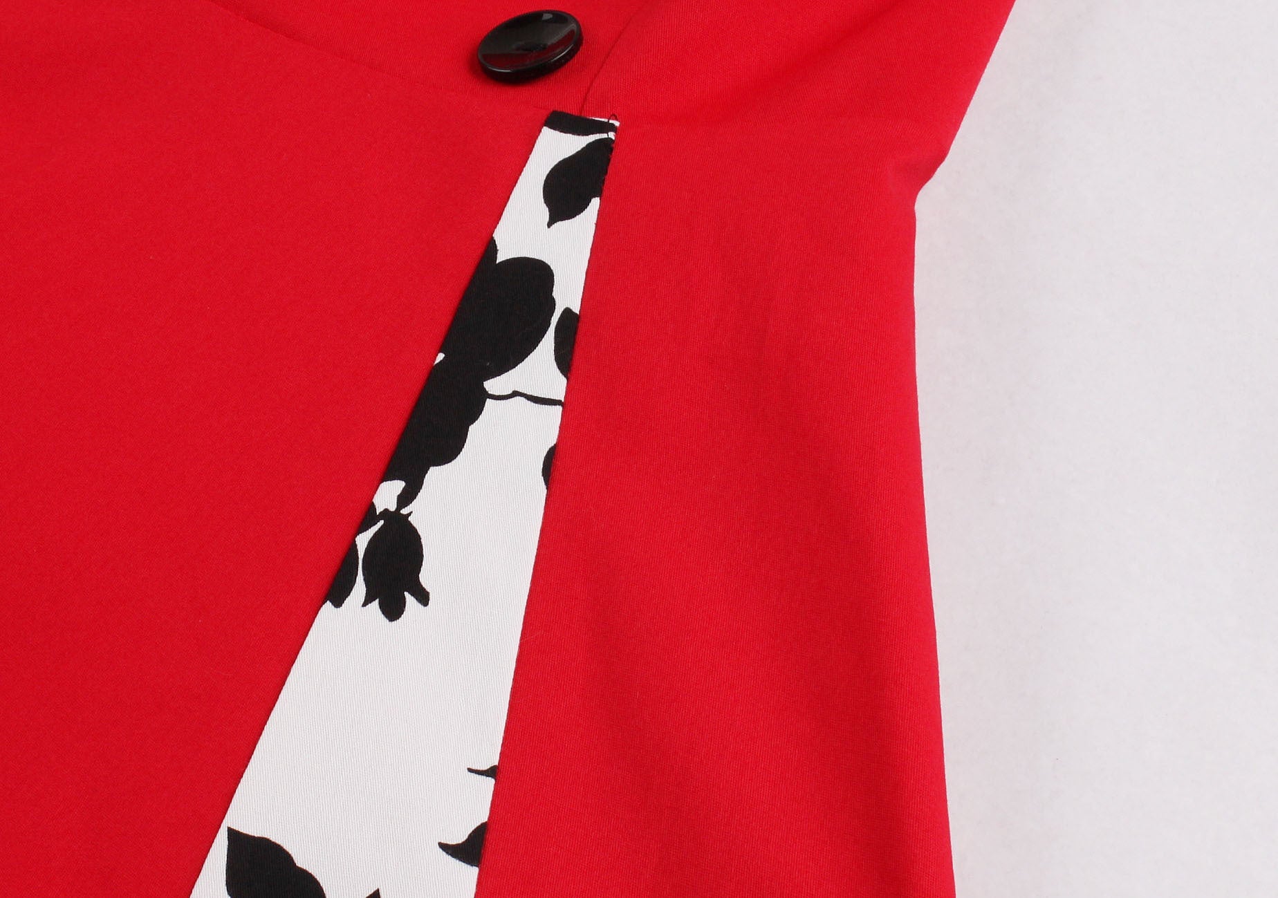 Womens Sleeveless Rockabilly Vintage Flower Cocktail Party Dress Red