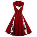 Womens Sleeveless Rockabilly Vintage Flower Cocktail Party Dress Wine