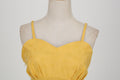 Womens Sleeveless Vintage 1950s Dress Spaghetti Strap A-line Midi Dresses Yellow