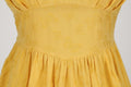 Womens Sleeveless Vintage 1950s Dress Spaghetti Strap A-line Midi Dresses Yellow