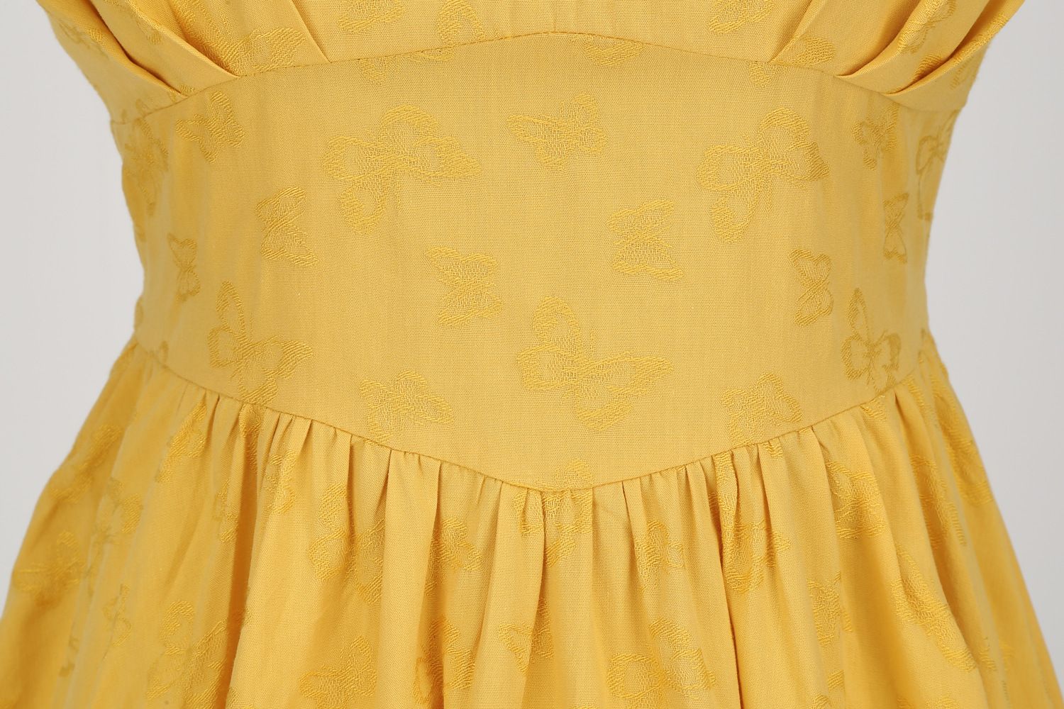 Womens Sleeveless Vintage 1950s Dress Spaghetti Strap A-line Midi Dresses Yellow