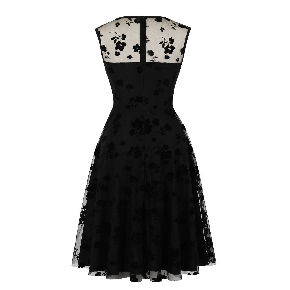 Womens Sleeveless Wrap Ruffle A Line Embroidery Summer Dress Black
