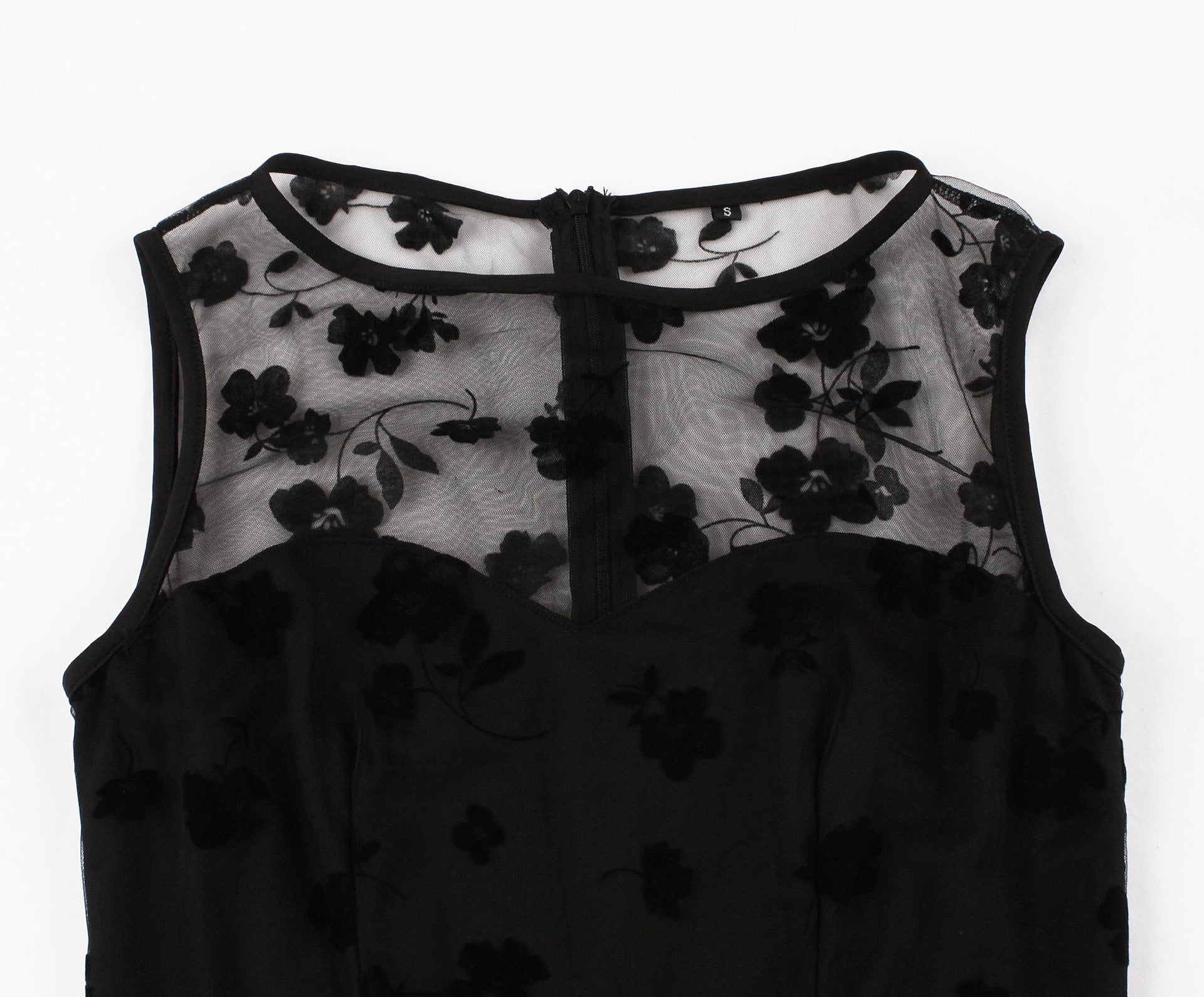 Womens Sleeveless Wrap Ruffle A Line Embroidery Summer Dress Black
