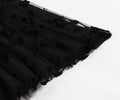 Womens Sleeveless Wrap Ruffle A Line Embroidery Summer Dress Black