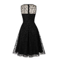 Womens Sleeveless Wrap Ruffle A Line Embroidery Summer Dress Black Leaf