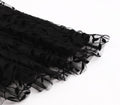 Womens Sleeveless Wrap Ruffle A Line Embroidery Summer Dress Black Leaf