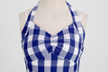 Womens Vintage 1950s Cocktail Halter Retro Formal A-line Midi Dress Blue