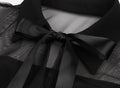 Womens Vintage 1950s Lace A Line Pleated Flare Cocktail Long Dress Black