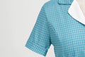 Womens Vintage 1950s Plaid Belt Slim-Fit Swing Retro Dress Mid-Length Dress Blue